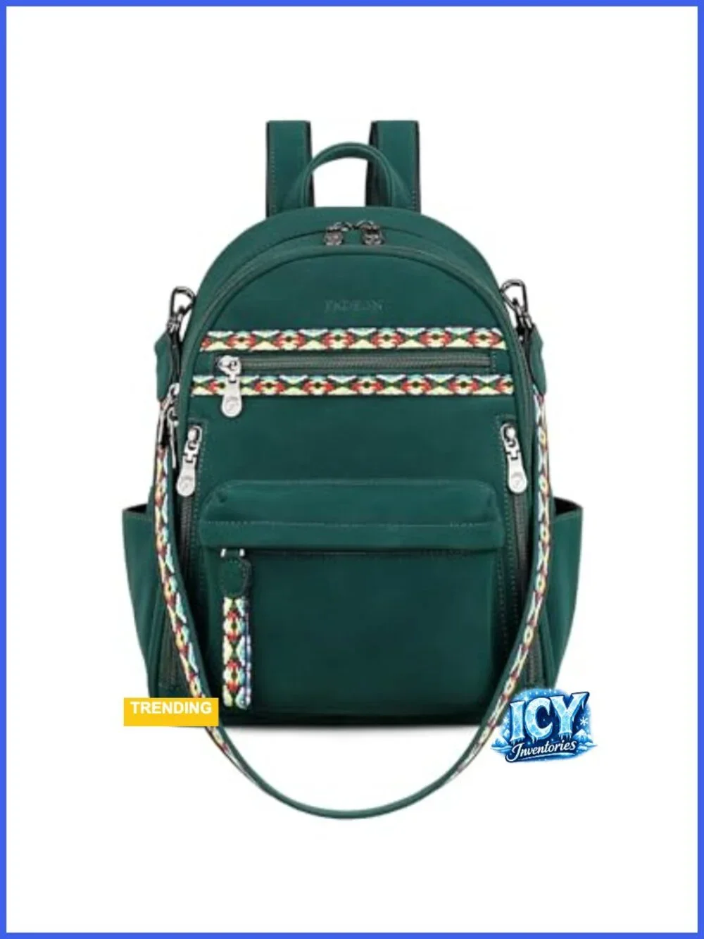 Small Backpack Purse Faux Leather Multi-Pocket with iPad Pocket Adjustable